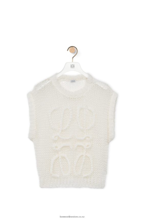 Loewe Women Anagram vest in mohair Soft White LH60R774