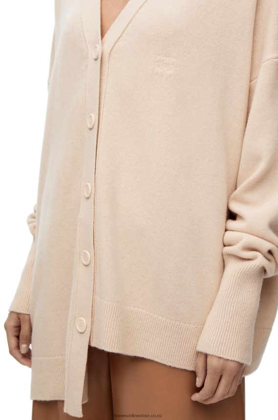 Loewe Women Asymmetric cardigan in cashmere Champagne LH60R975