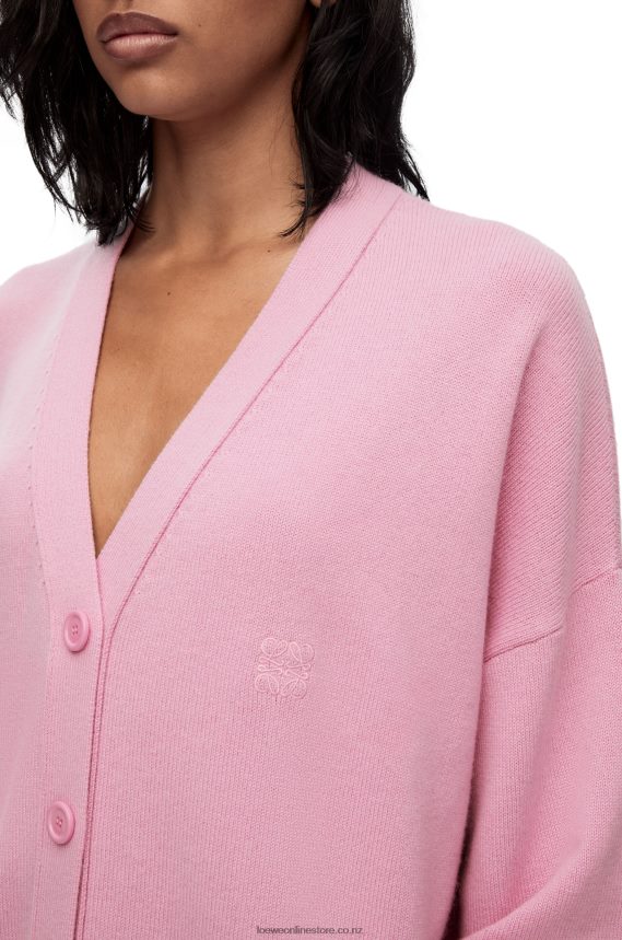 Loewe Women Asymmetric cardigan in cashmere Pink LH60R974