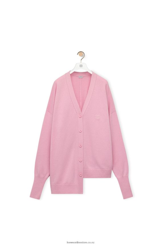 Loewe Women Asymmetric cardigan in cashmere Pink LH60R974