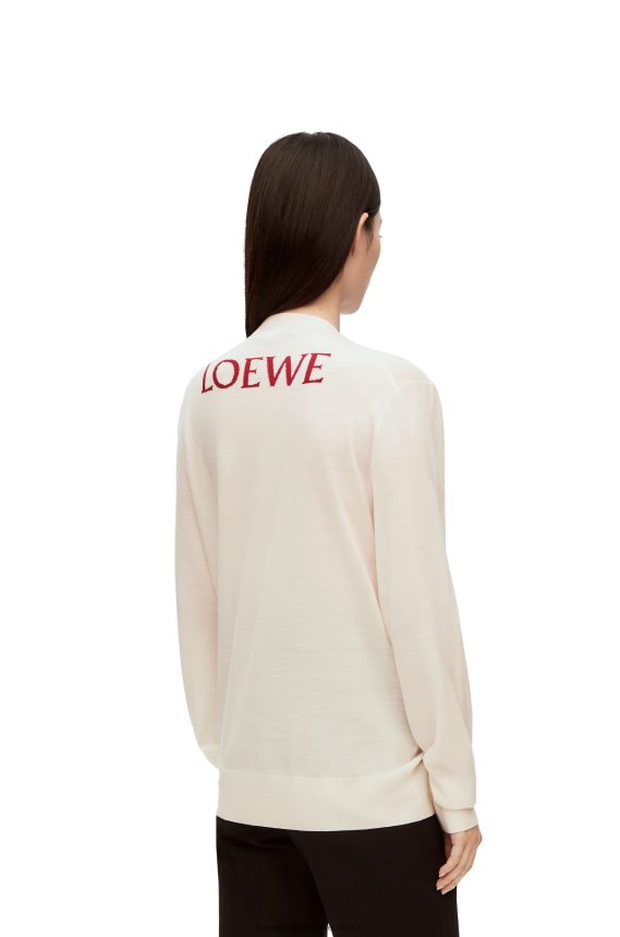 Loewe Women Calcifer cardigan in wool Ecru LH60R1024