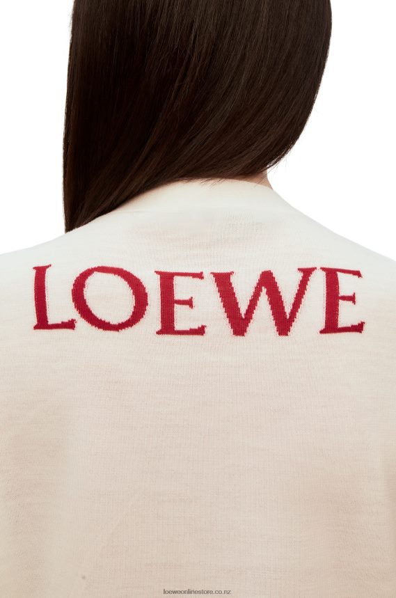 Loewe Women Calcifer cardigan in wool Ecru LH60R1024