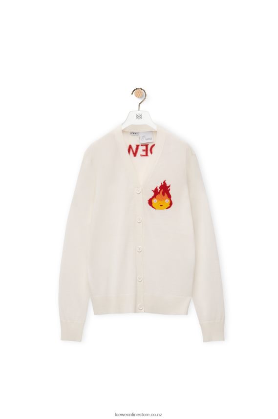 Loewe Women Calcifer cardigan in wool Ecru LH60R1024