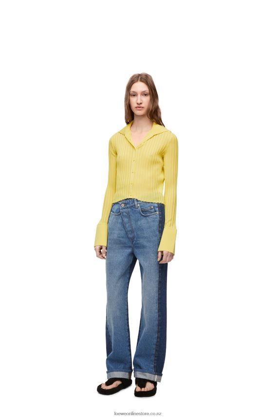 Loewe Women Cardigan in viscose Acid Yellow LH60R849