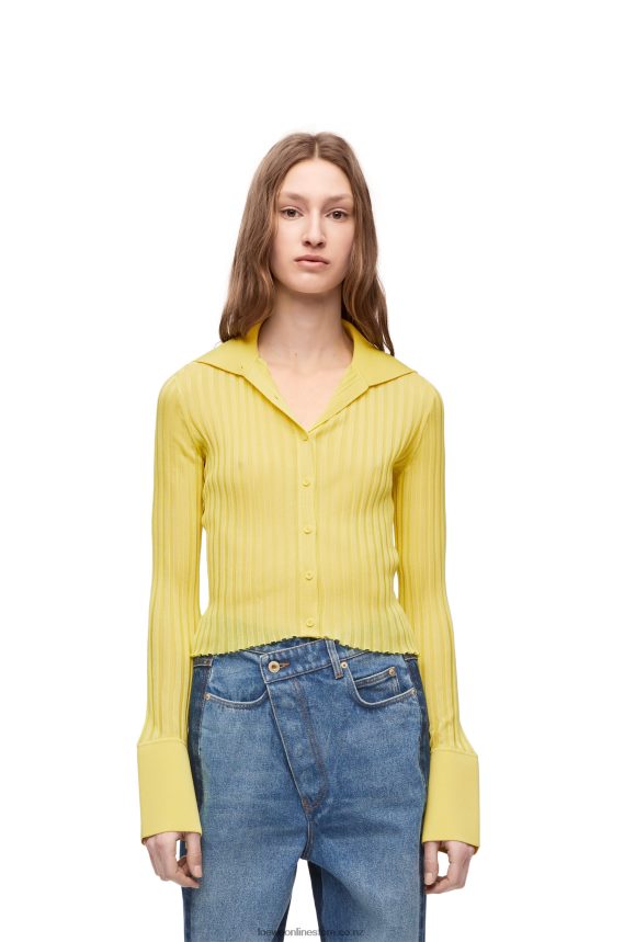 Loewe Women Cardigan in viscose Acid Yellow LH60R849