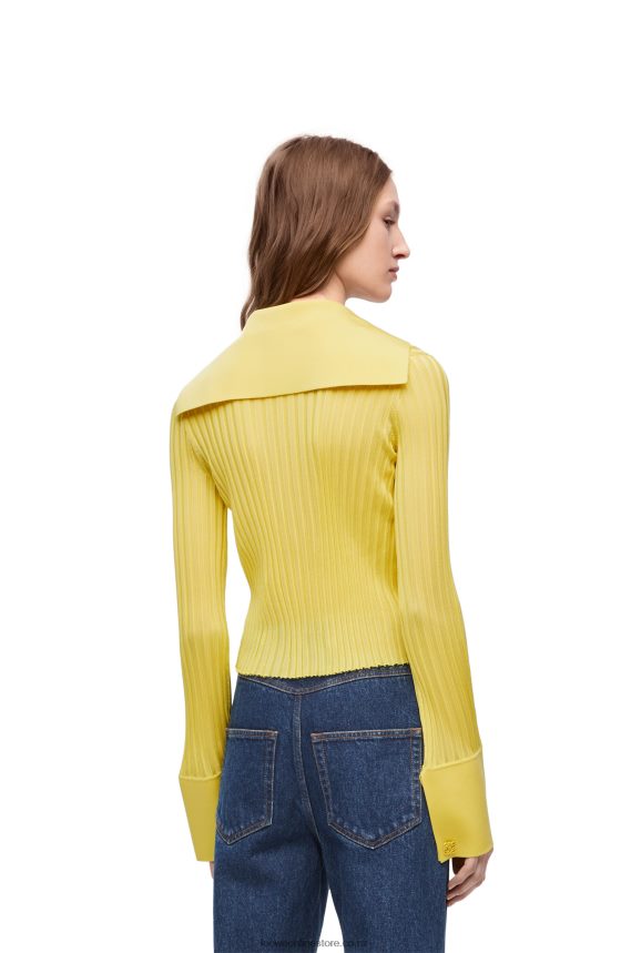 Loewe Women Cardigan in viscose Acid Yellow LH60R849