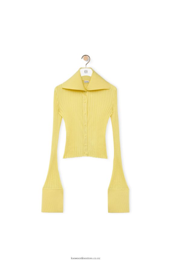 Loewe Women Cardigan in viscose Acid Yellow LH60R849