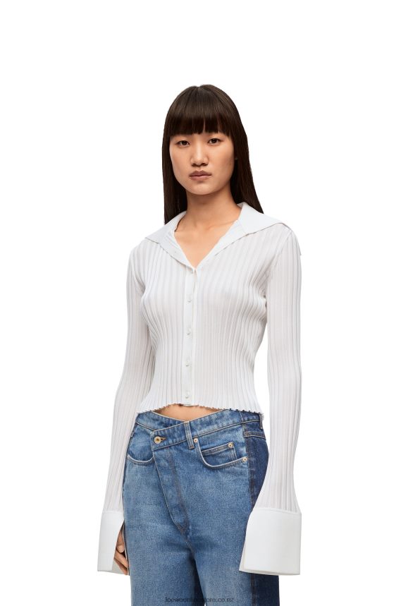 Loewe Women Cardigan in viscose White LH60R850