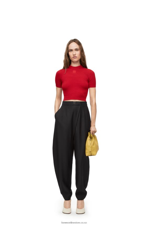 Loewe Women Cropped sweater in cashmere Red LH60R957