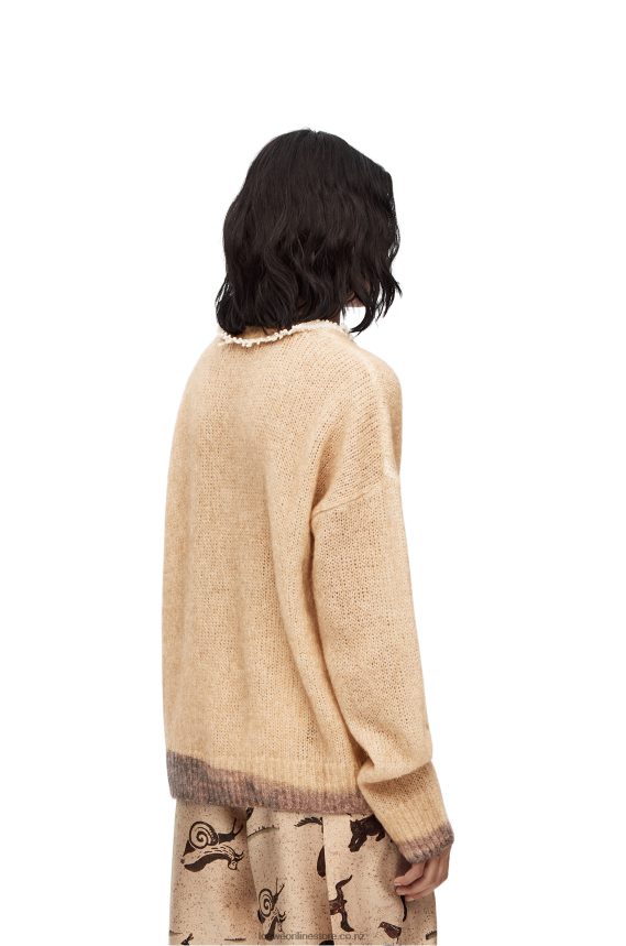 Loewe Women Deer sweater in mohair and wool blend Ecru LH60R998