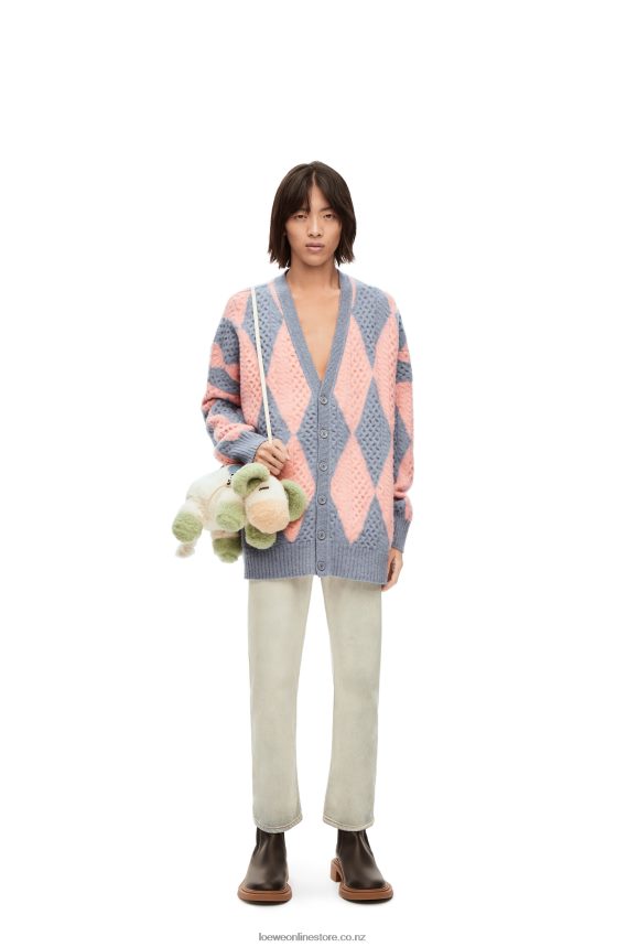 Loewe Women Diamonds cardigan in wool Lys/Salmon LH60R1028