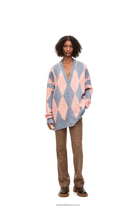 Loewe Women Diamonds cardigan in wool Lys/Salmon LH60R1028