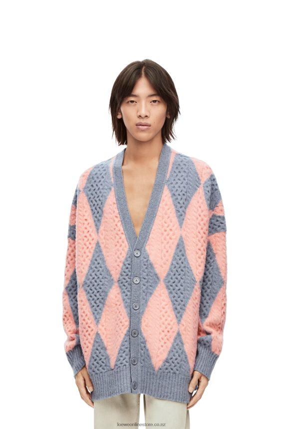 Loewe Women Diamonds cardigan in wool Lys/Salmon LH60R1028