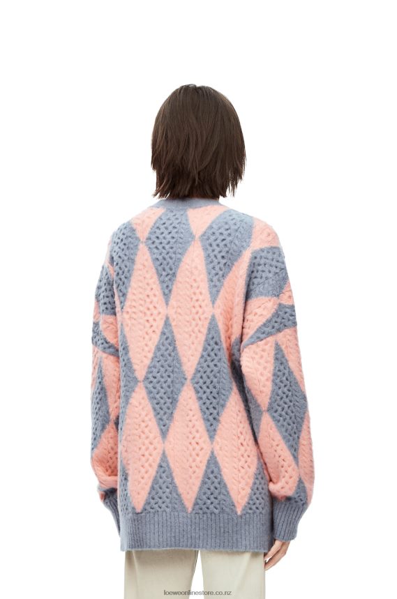 Loewe Women Diamonds cardigan in wool Lys/Salmon LH60R1028
