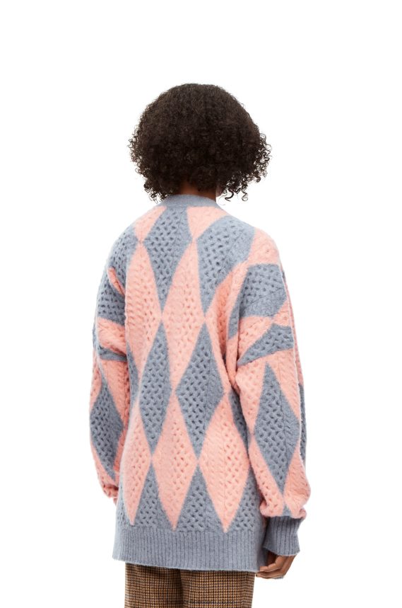 Loewe Women Diamonds cardigan in wool Lys/Salmon LH60R1028
