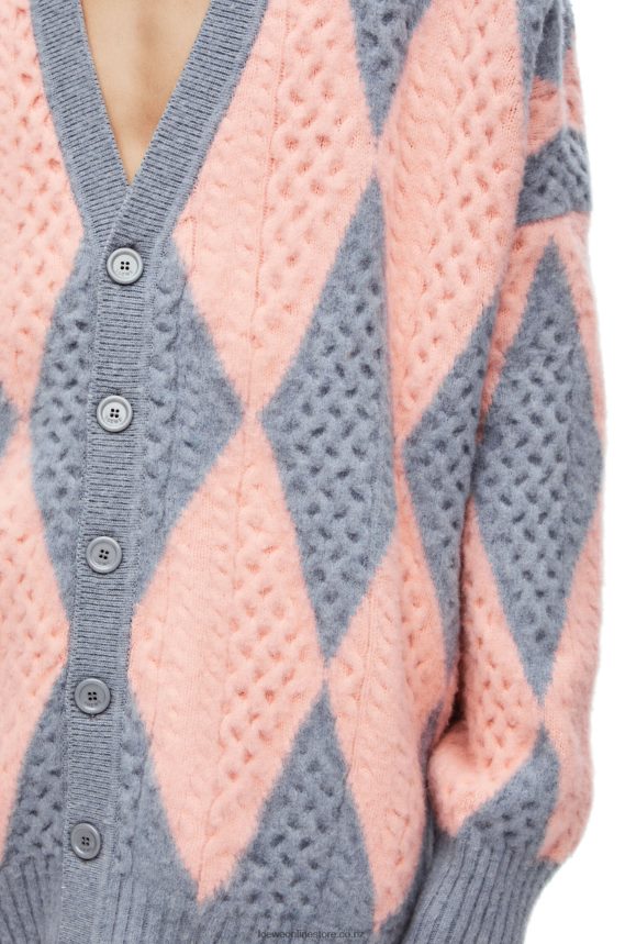 Loewe Women Diamonds cardigan in wool Lys/Salmon LH60R1028