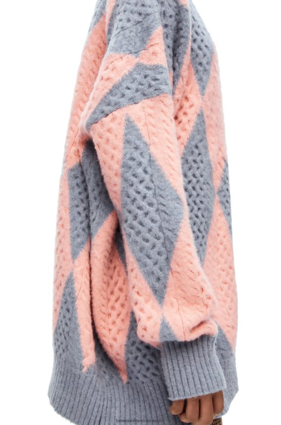 Loewe Women Diamonds cardigan in wool Lys/Salmon LH60R1028