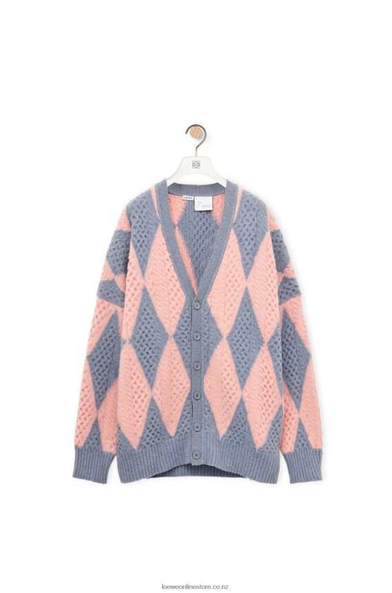 Loewe Women Diamonds cardigan in wool Lys/Salmon LH60R1028