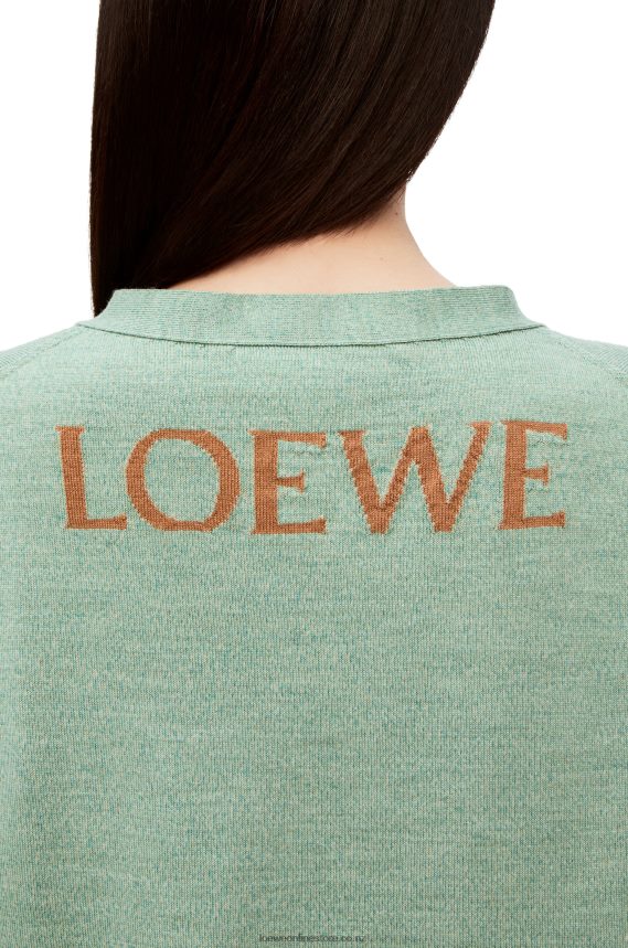 Loewe Women Heen cardigan in wool Aniseed Green LH60R1027