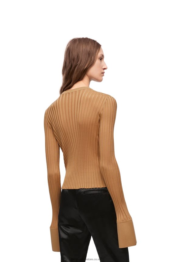 Loewe Women Long sleeve top in viscose Beige LH60R847