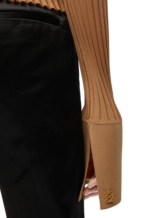 Loewe Women Long sleeve top in viscose Beige LH60R847