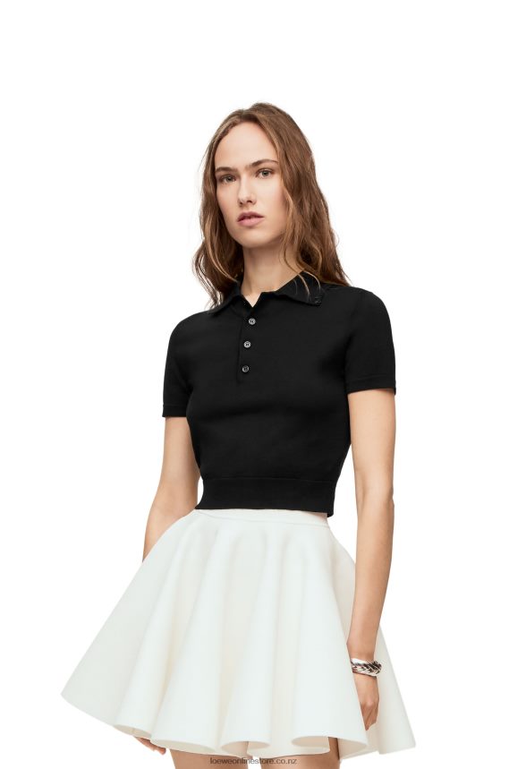Loewe Women Polo sweater in silk Black LH60R956