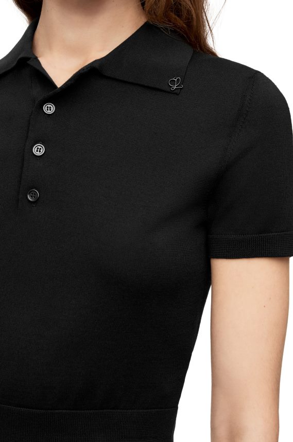 Loewe Women Polo sweater in silk Black LH60R956