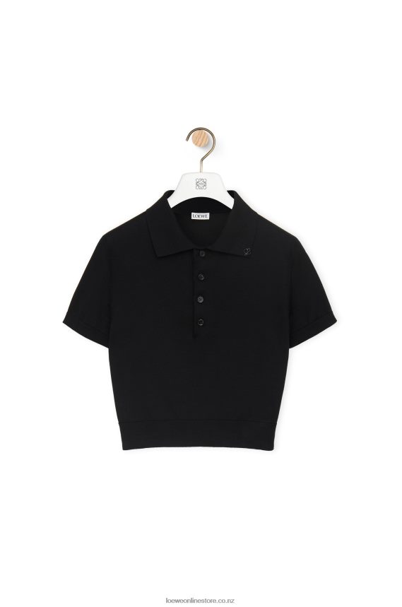 Loewe Women Polo sweater in silk Black LH60R956