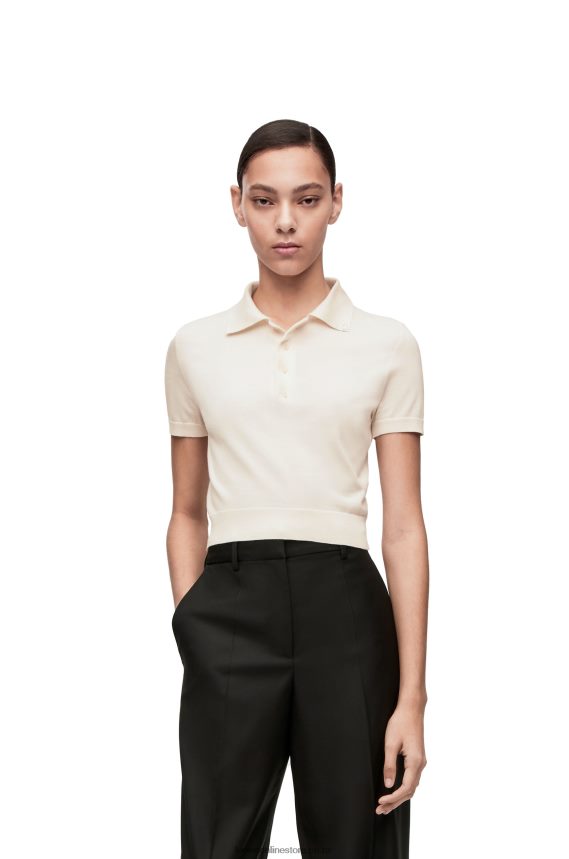 Loewe Women Polo sweater in silk White LH60R963