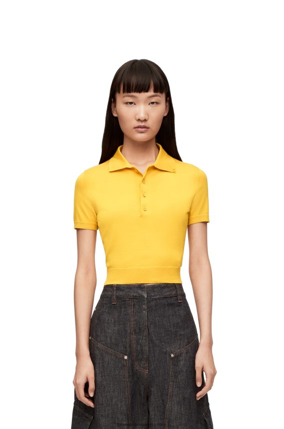 Loewe Women Polo sweater in silk Yellow LH60R961