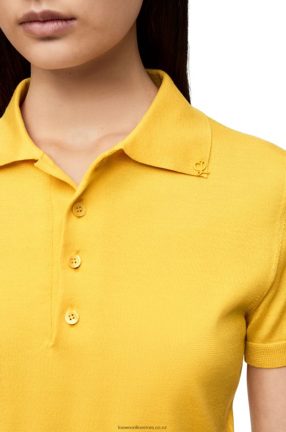 Loewe Women Polo sweater in silk Yellow LH60R961