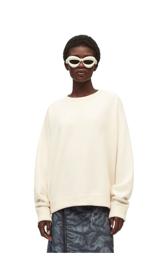 Loewe Women Sweater in cashmere Soft White LH60R1011