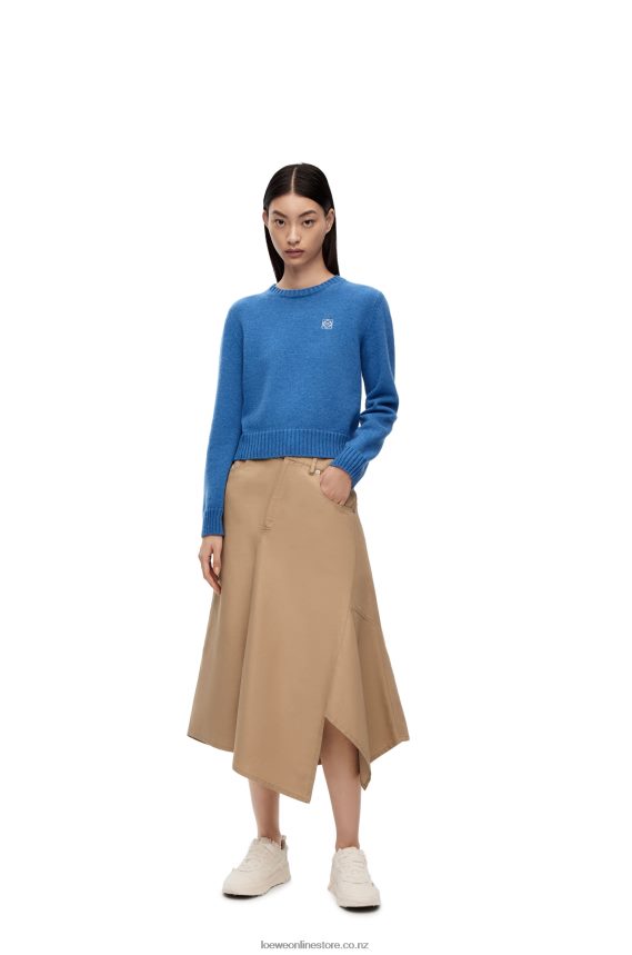 Loewe Women Sweater in wool Blue Denim LH60R981