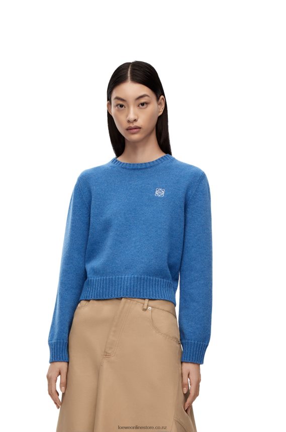 Loewe Women Sweater in wool Blue Denim LH60R981