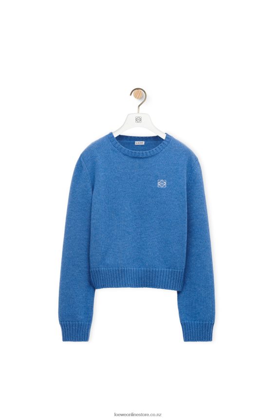 Loewe Women Sweater in wool Blue Denim LH60R981