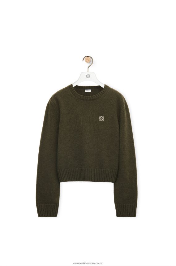Loewe Women Sweater in wool Khaki Green LH60R979