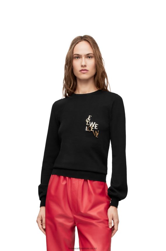 Loewe Women charm sweater in wool Black LH60R959