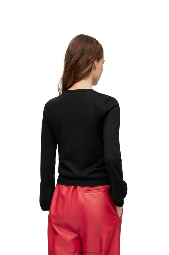 Loewe Women charm sweater in wool Black LH60R959