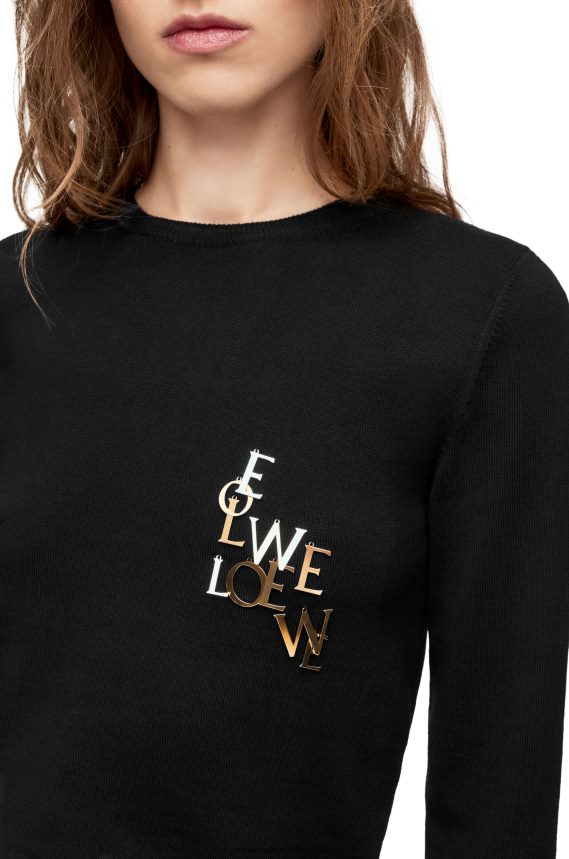 Loewe Women charm sweater in wool Black LH60R959
