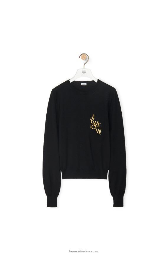 Loewe Women charm sweater in wool Black LH60R959