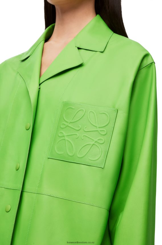 Loewe Women Anagram pyjama blouse in nappa Fluo Green LH60R884