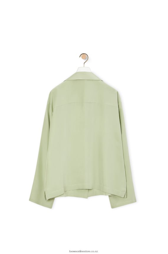 Loewe Women Anagram pyjama blouse in silk Pale Green LH60R911