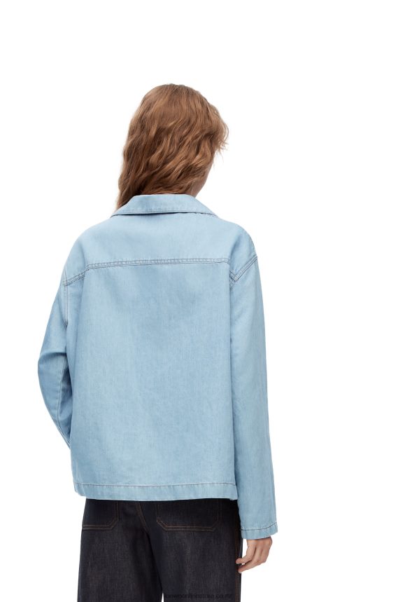 Loewe Women Pyjama blouse in denim Light Denim LH60R909