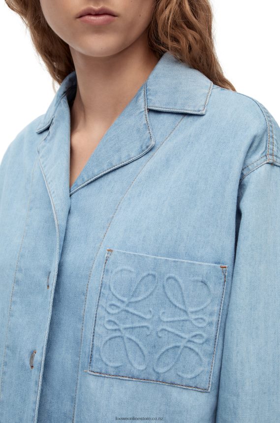 Loewe Women Pyjama blouse in denim Light Denim LH60R909