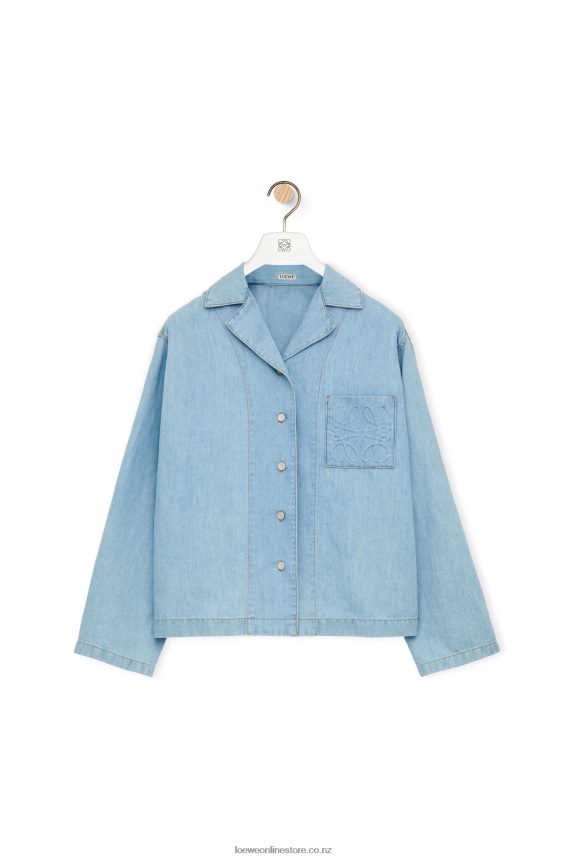 Loewe Women Pyjama blouse in denim Light Denim LH60R909