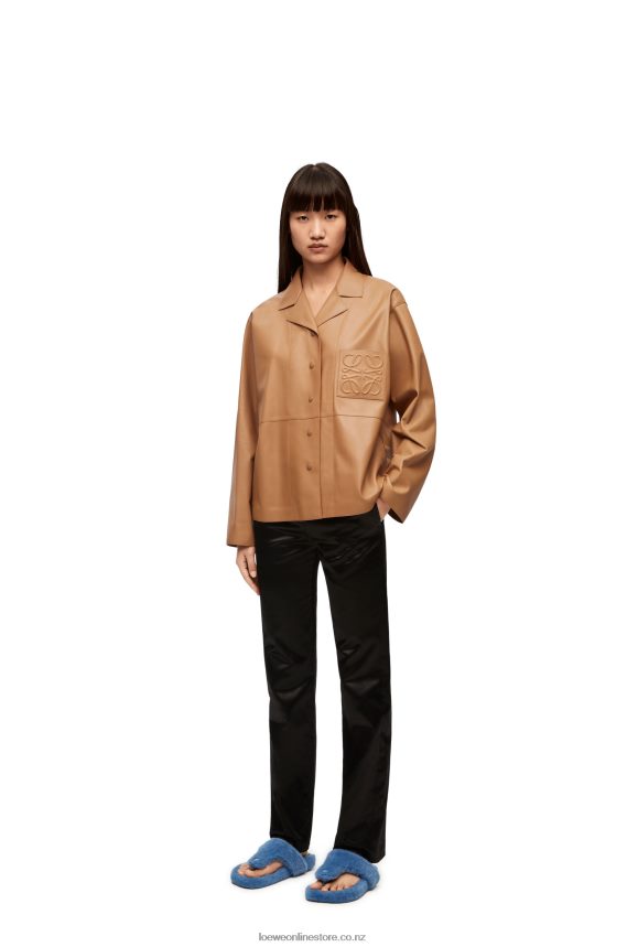 Loewe Women Pyjama blouse in nappa lambskin Toffee LH60R932