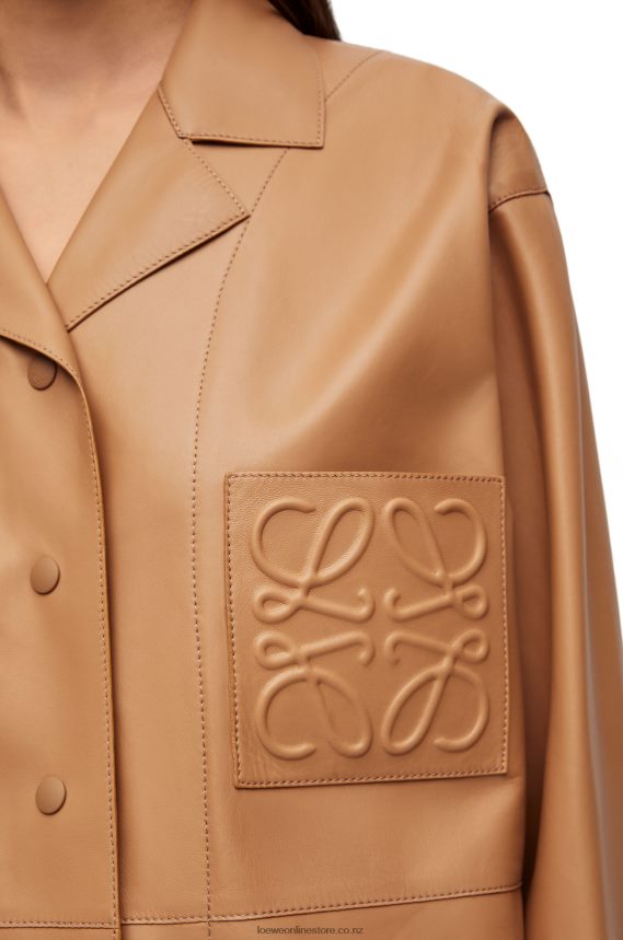 Loewe Women Pyjama blouse in nappa lambskin Toffee LH60R932