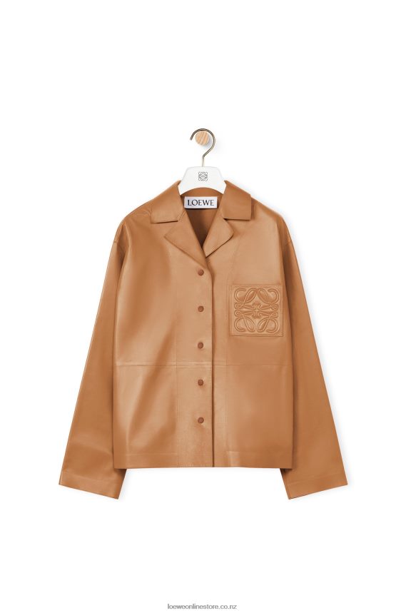 Loewe Women Pyjama blouse in nappa lambskin Toffee LH60R932