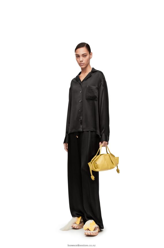 Loewe Women Pyjama blouse in silk Black LH60R886