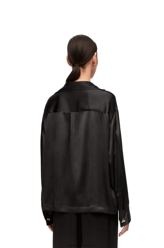 Loewe Women Pyjama blouse in silk Black LH60R886